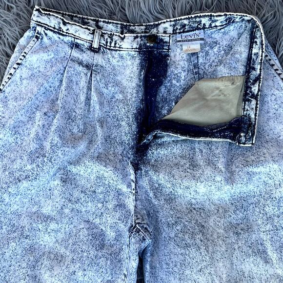 VTG 80s Levi's Sportswear Acid Wash Pleated Hi Rise Tapered Denim Jeans Plus 16 - Picture 5 of 16